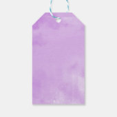 Zilveren Paarse Gown Bloemen Quinceanera Party Cadeaulabel (Achterkant)