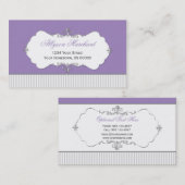   Zilveren Paarse Grijze Stripes Visitekaartje (Voorkant / Achterkant)