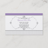   Zilveren Paarse Grijze Stripes Visitekaartje (Achterkant)