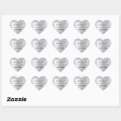 Zilveren paarse hart dank u bruiloft sticker (Vel)
