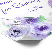 Zilveren & Paarse Jurken Quinceañera Dank u Poster (Hoek)