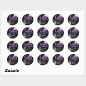 Zilveren Paarse Masker Star Night Masquerade Stick Ronde Sticker (Vel)