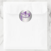 Zilveren Paarse Maskerade Feest Stickers (Tas)