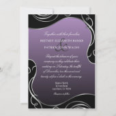 Zilveren Paarse Peacock-feetherweddenschappen Kaart (Achterkant)