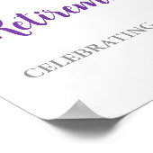 Zilveren Paarse Pensioenpartij Custom 12x18 Poster (Hoek)