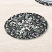 Zilveren Paarse Sierpapier Onderzetter (Gebogen)