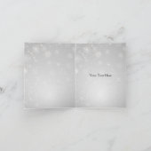 Zilveren paarse sneeuwvlokken winterbruiloft Dank  Bedankkaart (Binnen)