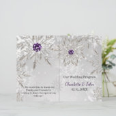 zilveren paarse sneeuwvlokken wintertrouwprogramma (Staand voorkant)