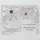 zilveren paarse sneeuwvlokken wintertrouwprogramma (Voorkant / Achterkant)