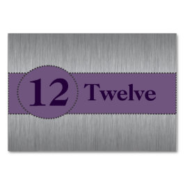 Zilveren & Paarse Tafel Kaart Sjabloon