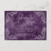 zilveren Paarse Waterverf Details Informatiekaartje (Voorkant)