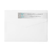 Zilveren pailletten Blauwgroen Blauwe Boog en Diam (Achterkant)