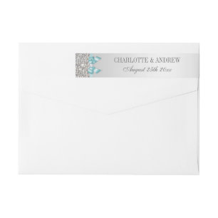 Zilveren pailletten Blauwgroen Blauwe Boog en Diam