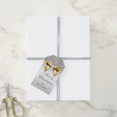 Zilveren pailletten Gouden Diamant Bow Kerstmis Cadeaulabel (Met Touw)