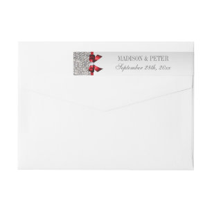 Zilveren pailletten rode boog bruiloft wraparound