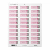 Zilveren pailletten Roze Diamant Bow Etiket (Full Sheet)