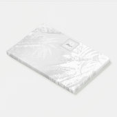 Zilveren palmbladeren monogram elegant post-it® notes (Schuin)