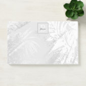 Zilveren palmbladeren monogram elegant post-it® notes (Kantoor)