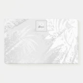 Zilveren palmbladeren monogram elegant post-it® notes (Voorkant)
