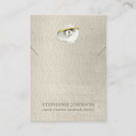 Zilveren Parel Zeeschelp Sieradenkaart Visitekaartje