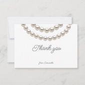 Zilveren Parelketting Bruidsmeisjesfeest Elegant Bedankkaart (Voorkant)