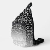 Zilveren patroonpoten op verloopachtergrond sling bag (Rechterhoek)