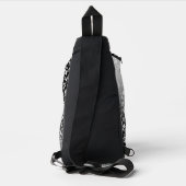 Zilveren patroonpoten op verloopachtergrond sling bag (Achterkant)