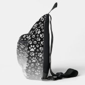 Zilveren patroonpoten op verloopachtergrond sling bag (Rechts)