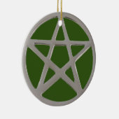 zilveren pentakel keramisch ornament (Rechts)