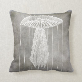 Zilveren Pewter Gray Coastal Waterverf Kussen