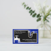 Zilveren pijpleiding blauw overstromingswater in d visitekaartje (Staand voorkant)