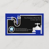 Zilveren pijpleiding blauw overstromingswater in d visitekaartje (Achterkant)