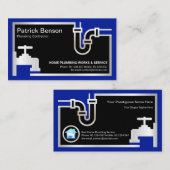 Zilveren pijpleiding blauw overstromingswater in d visitekaartje (Voorkant / Achterkant)