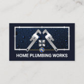 Zilveren pijpmoersleutel Home Loodgieterswerk Visitekaartje (Voorkant)
