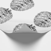 Zilveren Pinecone Ornamenten inpakpapier (Hoek)