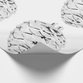Zilveren Pinecones Wit Inpakpapier (Hoek)