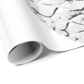 Zilveren Pinecones Wit Inpakpapier (Rol Hoek)