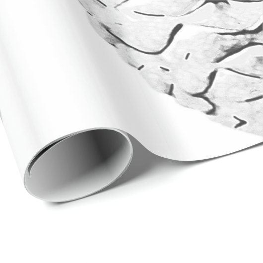 Zilveren Pinecones Wit Inpakpapier (Rol Hoek)