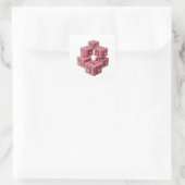 Zilveren PINK COINS-cadeausticker Vierkante Sticker (Tas)