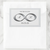Zilveren Platinum Infinity Hand gesp bruiloft guns Rechthoekige Sticker (Tas)