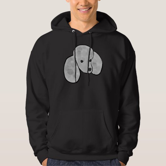 Zilveren poedel hoodie (Voorkant)