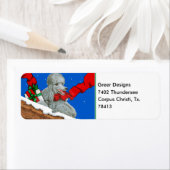 Zilveren poedel kerstlabels Stickers Labels (Insitu)