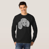 Zilveren poedel t-shirt (Voorkant volledig)