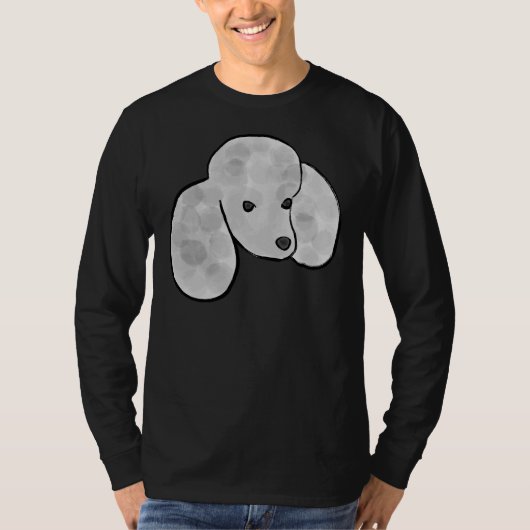 Zilveren poedel t-shirt (Voorkant)