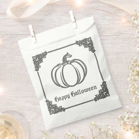 Zilveren pompoen Halloween Bedankzakje (Geknipt)