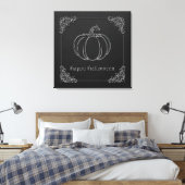 Zilveren pompoen Halloween Canvas Afdruk (Insitu (Slaapkamer))