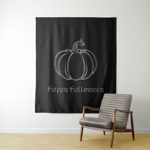 Zilveren Pompoen Halloween foto achtergrond Wandkleed