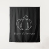 Zilveren Pompoen Halloween foto achtergrond Wandkleed (Voorkant)