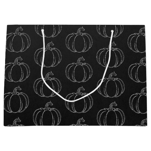 Zilveren pompoen Halloween Groot Cadeauzakje (Voorkant)