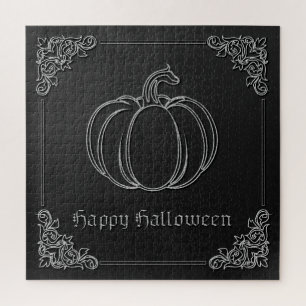 Zilveren pompoen Halloween Legpuzzel